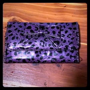 Purple leopard wallet